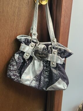 Baby GIRL Silver & Black Patchwork Shoulder Bag